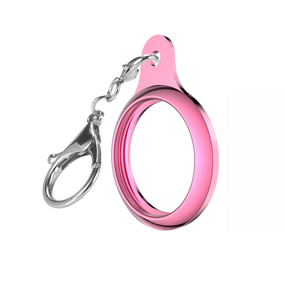 TPU Protective Case Cover with Key Ring for Apple AirTag - Pink-4