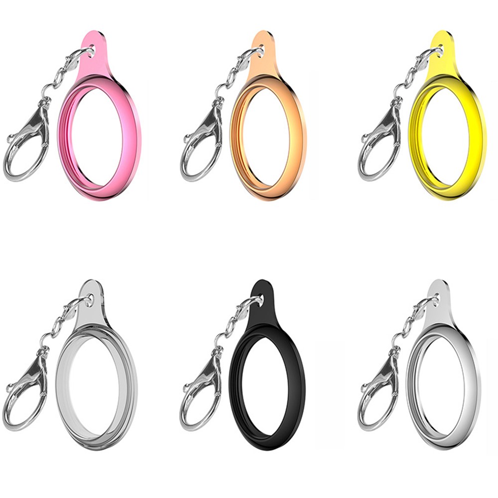 TPU Protective Case Cover with Key Ring for Apple AirTag - Pink-6
