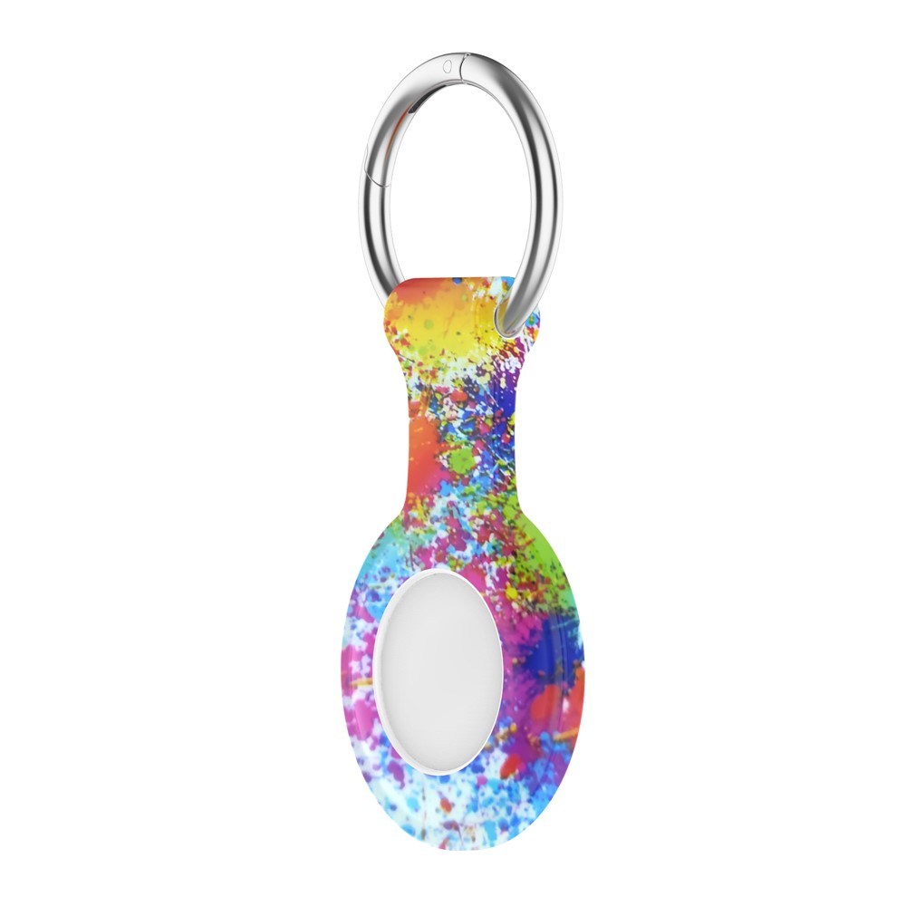 Silicone Pattern Printing Case Cover Protector Anti-Lost Keychain for Apple AirTag Bluetooth Locator Tracker - Painted-1