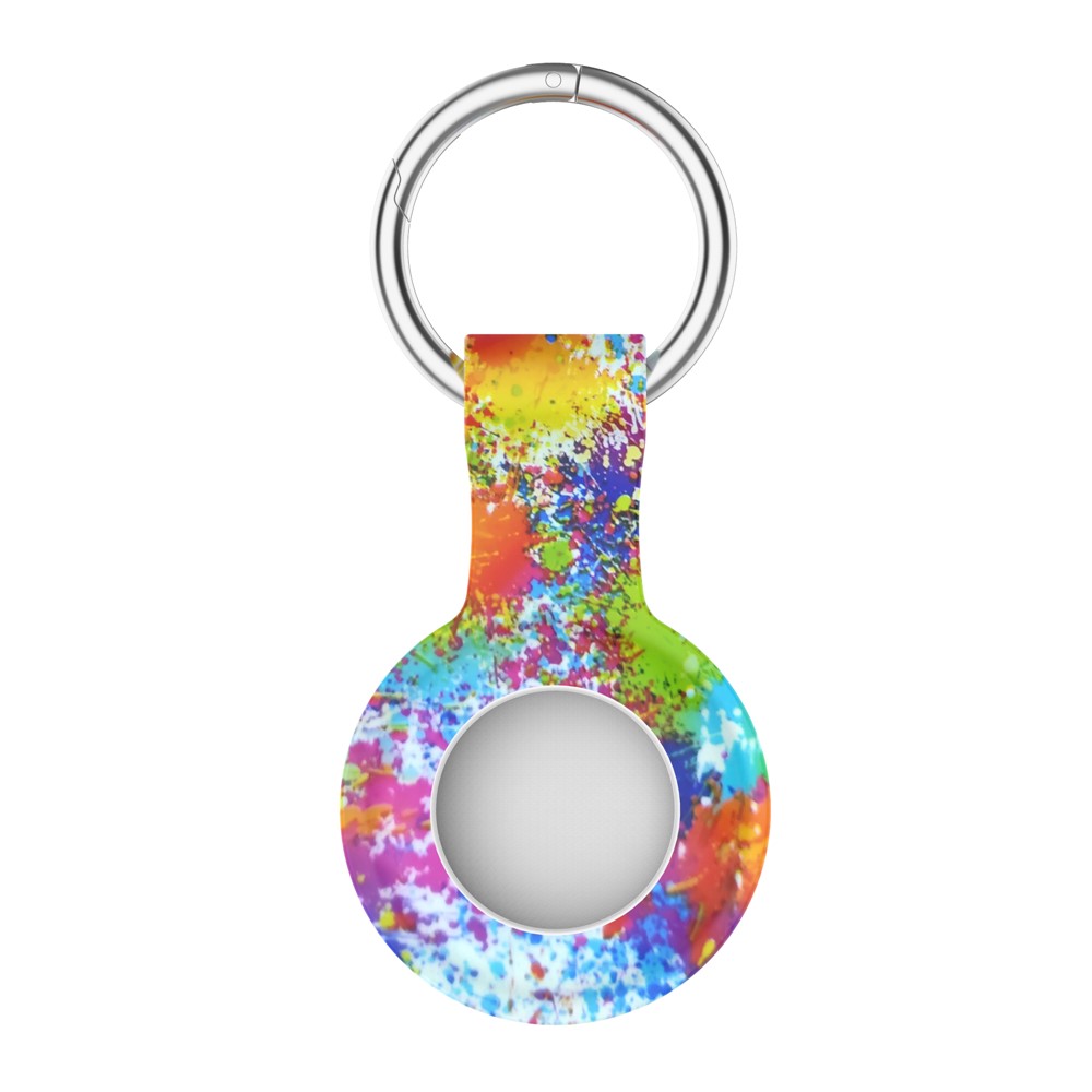 Silicone Pattern Printing Case Cover Protector Anti-Lost Keychain for Apple AirTag Bluetooth Locator Tracker - Painted-3