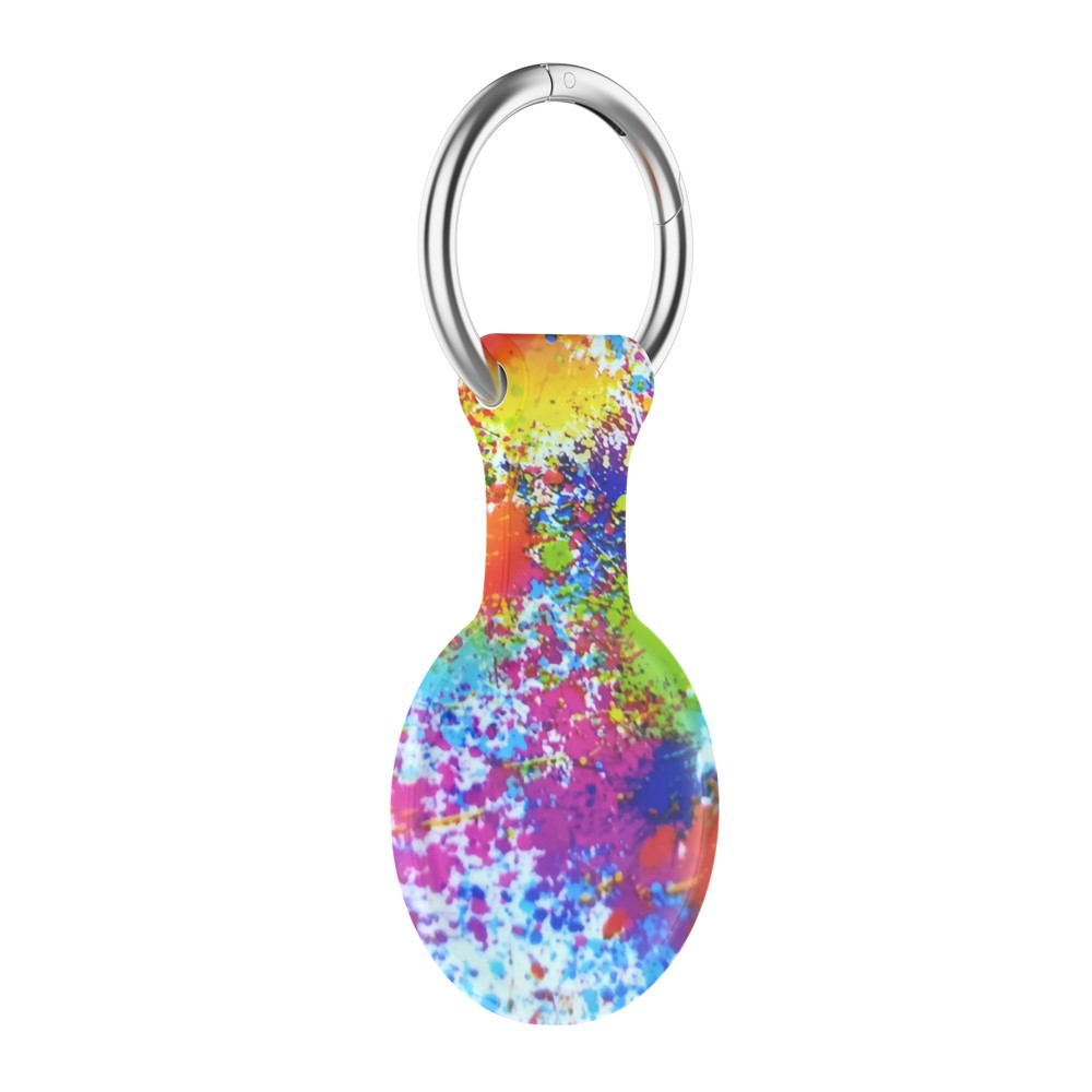 Silicone Pattern Printing Case Cover Protector Anti-Lost Keychain for Apple AirTag Bluetooth Locator Tracker - Painted-4