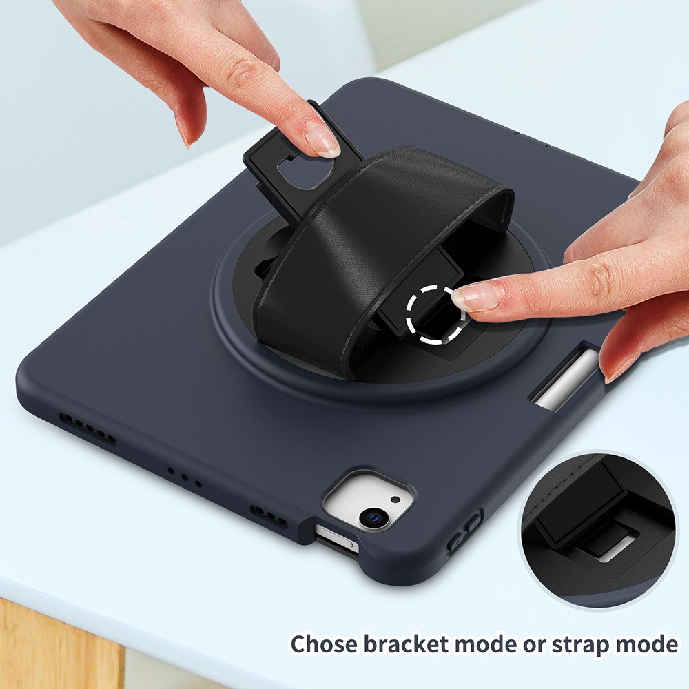 Rotation Kickstand PC + TPU Case with Pen Slot for iPad Air (2020)/iPad Pro 11-inch (2021)/(2020)/(2018) - Dark Blue-9