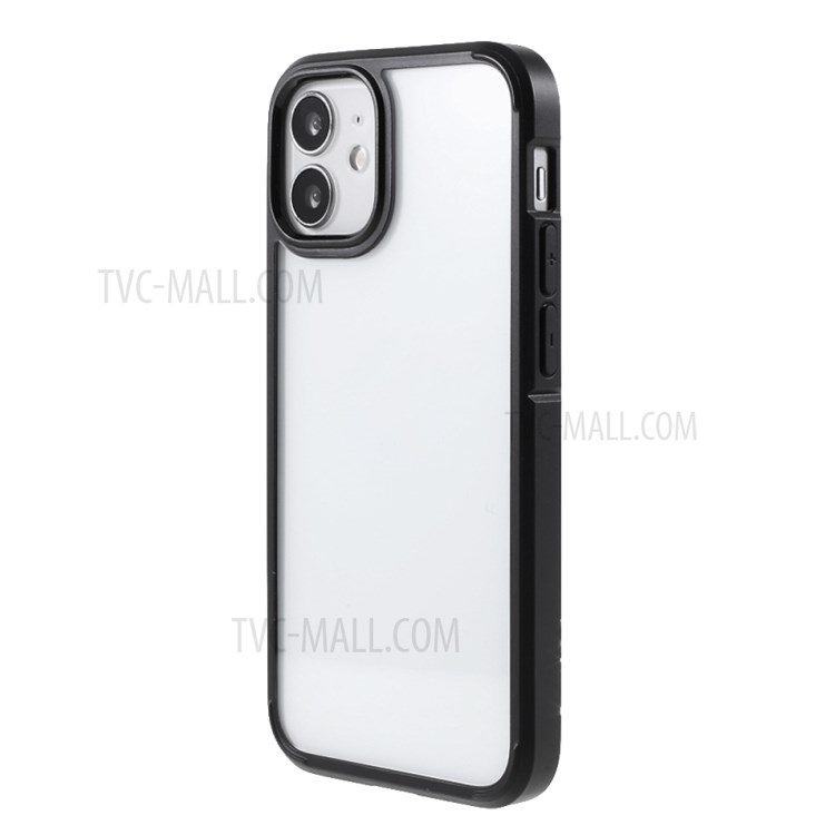 Clear Hybrid Cover Case Mit Dual-Color Frame Design Für IPhone 12 Mini - Schwarz-3