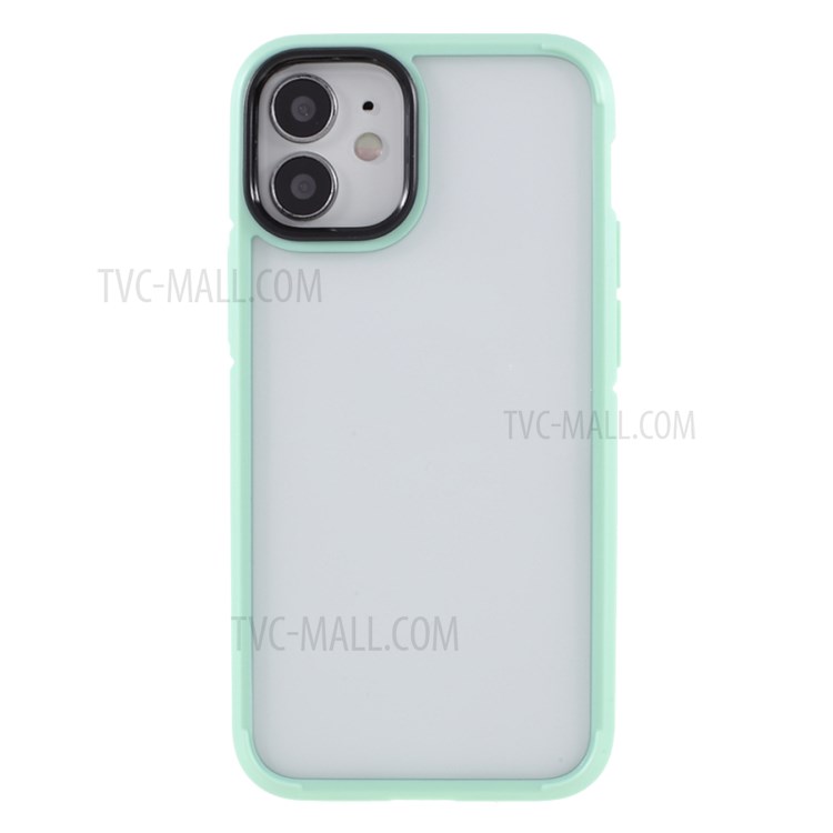 Dual-Color Frame Design Clear Hybrid Cover Case for iPhone 12/12 Pro - Green-2