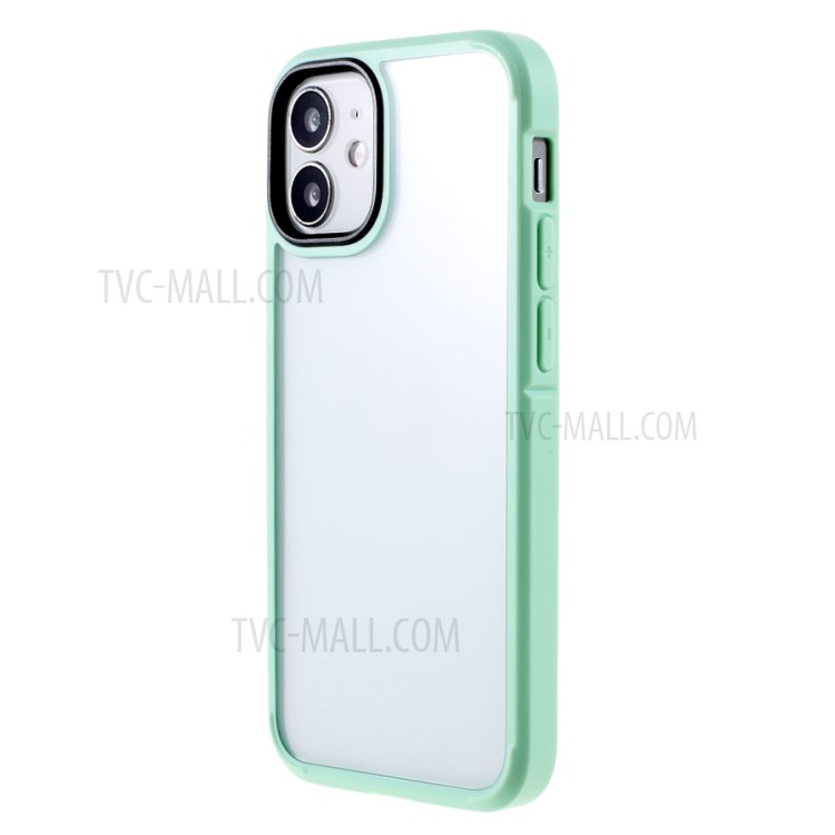 Dual-Color Frame Design Clear Hybrid Cover Case for iPhone 12/12 Pro - Green-3