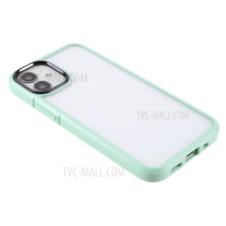 Dual-Color Frame Design Clear Hybrid Cover Case for iPhone 12/12 Pro - Green-4