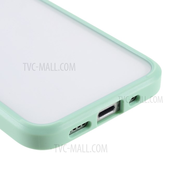 Dual-Color Frame Design Clear Hybrid Cover Case for iPhone 12/12 Pro - Green-5