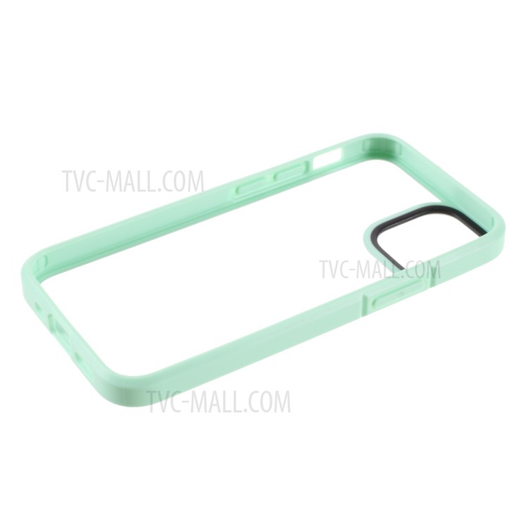 Dual-Color Frame Design Clear Hybrid Cover Case for iPhone 12/12 Pro - Green-7