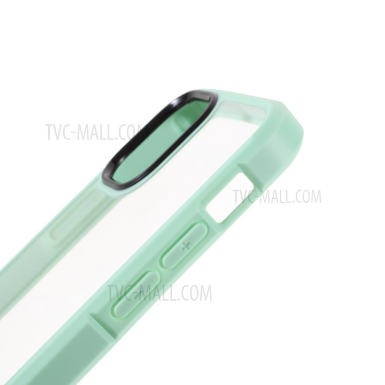 Dual-Color Frame Design Clear Hybrid Cover Case for iPhone 12/12 Pro - Green-8