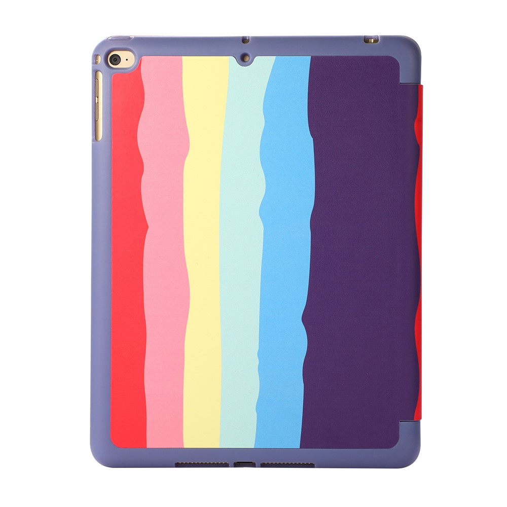 Tri-Fold Leather Tablet Case with Pen Slot for iPad 10.2 (2020) - Purple-3