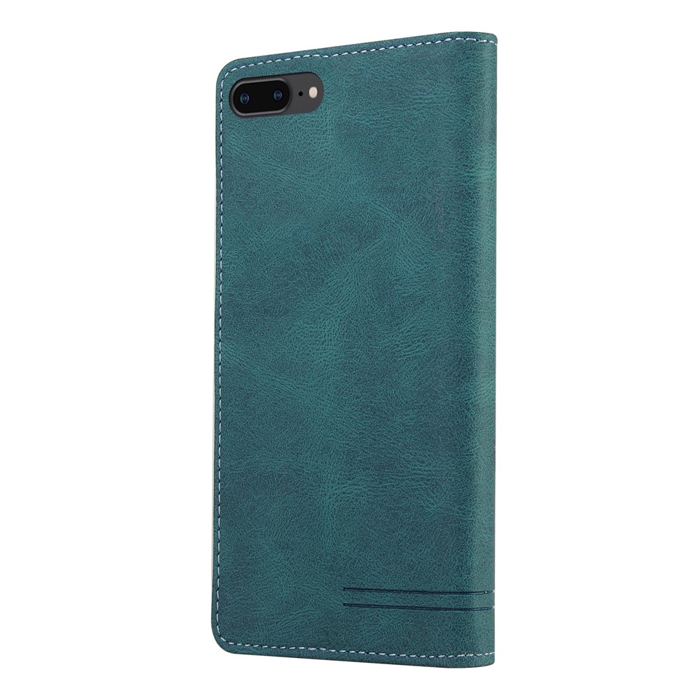 GQ.UTROBE Auto- absorbed Quality Leather Phone Shell Case with Anti-theft Swiping Design for iPhone 8 / 7 / SE (2nd Generation) - Blue-9