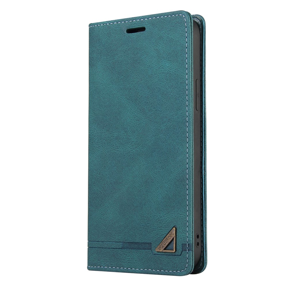 GQ.UTROBE Auto- absorbed Quality Leather Phone Shell Case with Anti-theft Swiping Design for iPhone 12 mini - Green-8