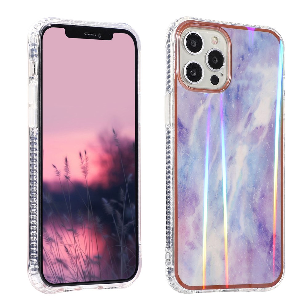 Aurora Cloud Pattern Printing Acrylic+TPU Phone Back Case Cover Shell for iPhone 12 Pro Max - Style A-1