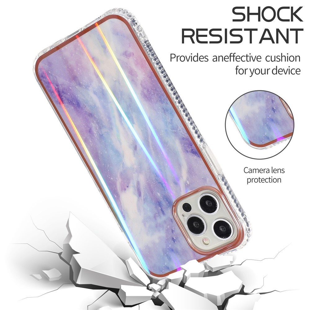 Aurora Cloud Pattern Printing Acrylic+TPU Phone Back Case Cover Shell for iPhone 12 Pro Max - Style A-3