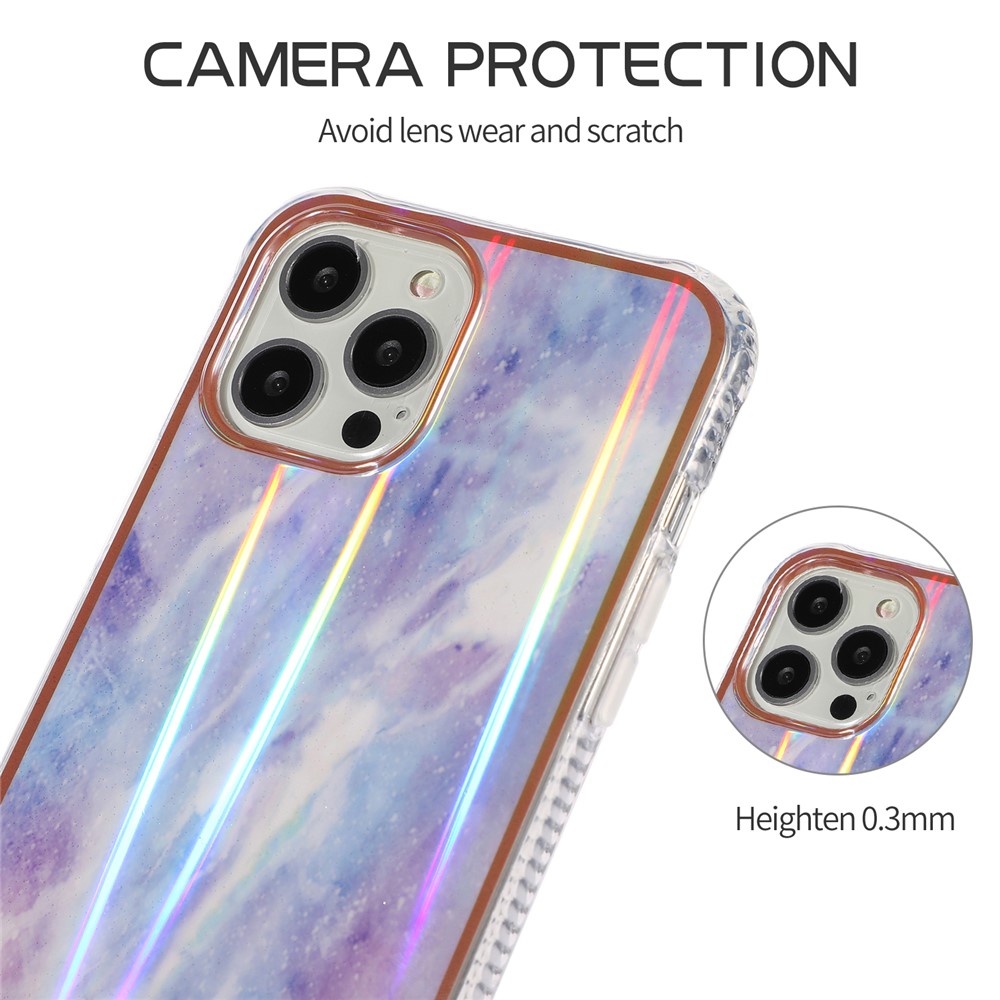Aurora Cloud Pattern Printing Acrylic+TPU Phone Back Case Cover Shell for iPhone 12 Pro Max - Style A-6
