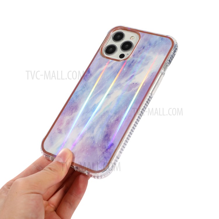 Aurora Cloud Pattern Imprimée Amortisseur D'amortisseur Acrylique + Tpu Hybrid Case de Téléphone Portable Pour L'iphone 12/12 Pro - Style A