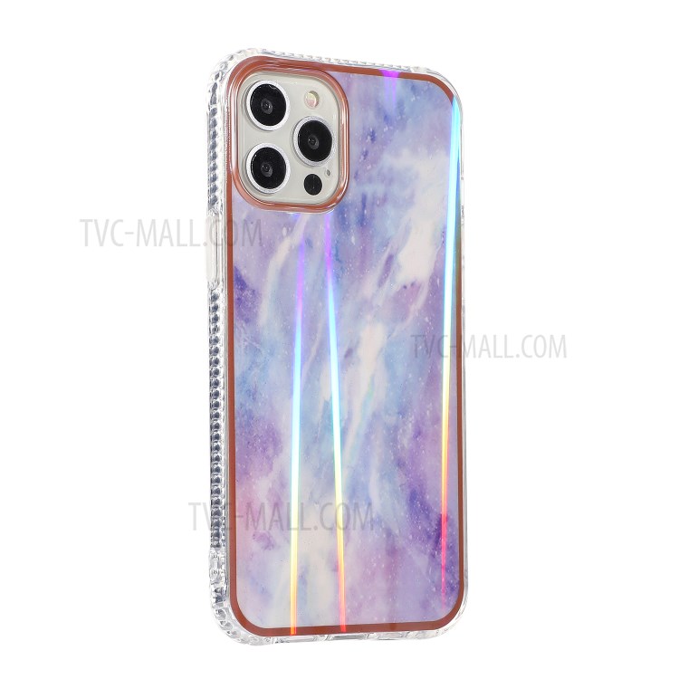 Aurora Cloud Pattern Printing Shockproof Acrylic+TPU Hybrid Case Cell Phone Cover for iPhone 12/12 Pro - Style A-8