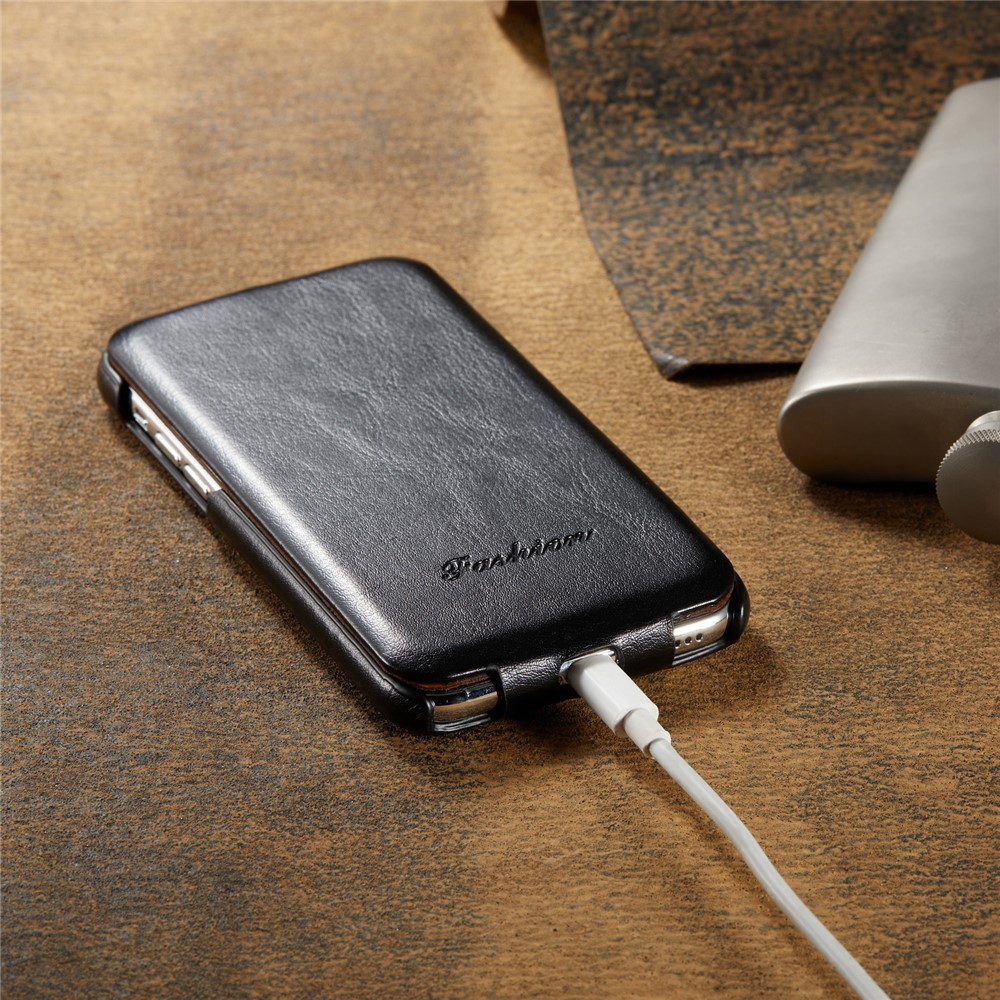 Well-protected Vertical Flip Cover Textured Leather Shell for Apple iPhone 11 Pro 5.8 inch - Black-10
