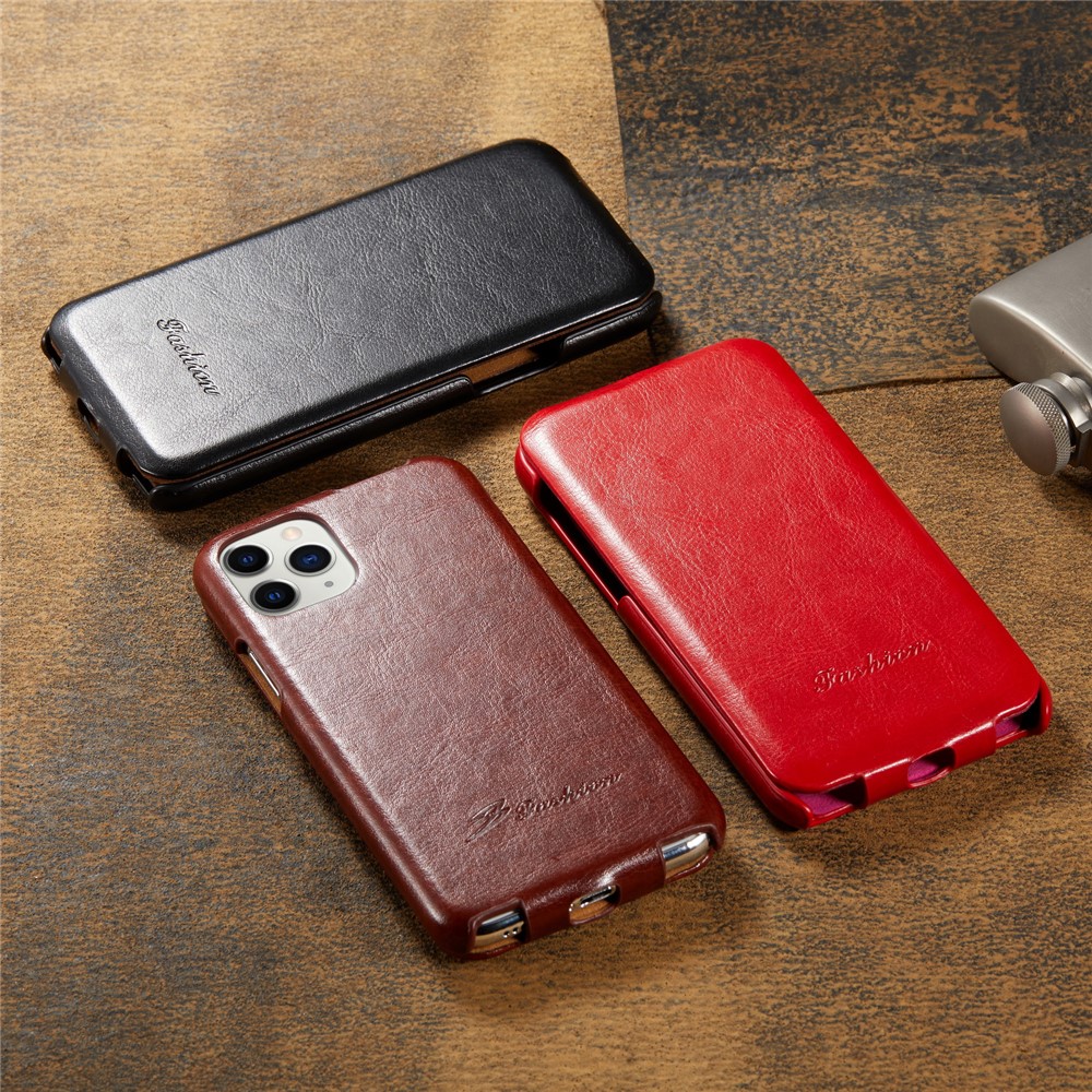 Well-protected Vertical Flip Cover Textured Leather Shell for Apple iPhone 11 Pro 5.8 inch - Black-11