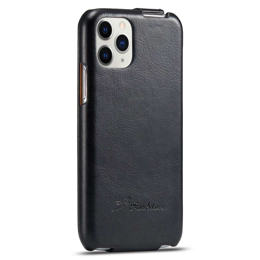 Well-protected Vertical Flip Cover Textured Leather Shell for Apple iPhone 11 Pro 5.8 inch - Black-3
