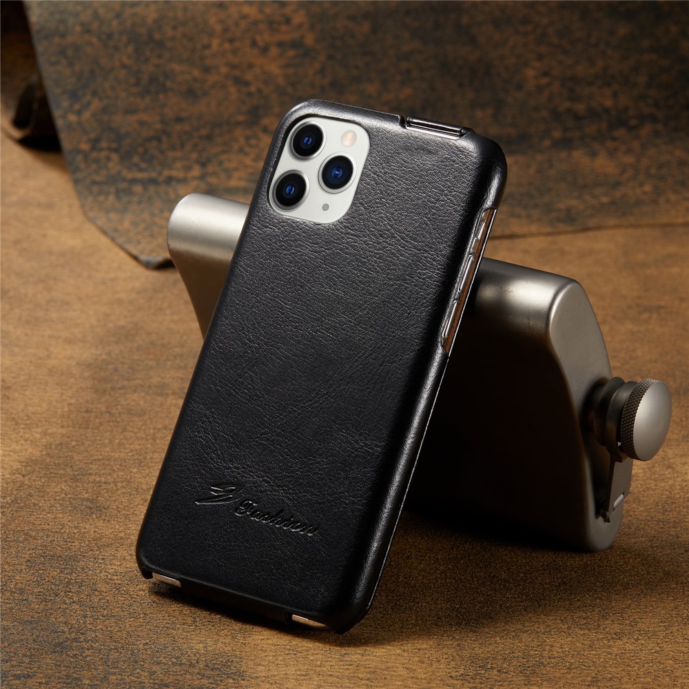 Well-protected Vertical Flip Cover Textured Leather Shell for Apple iPhone 11 Pro 5.8 inch - Black-7