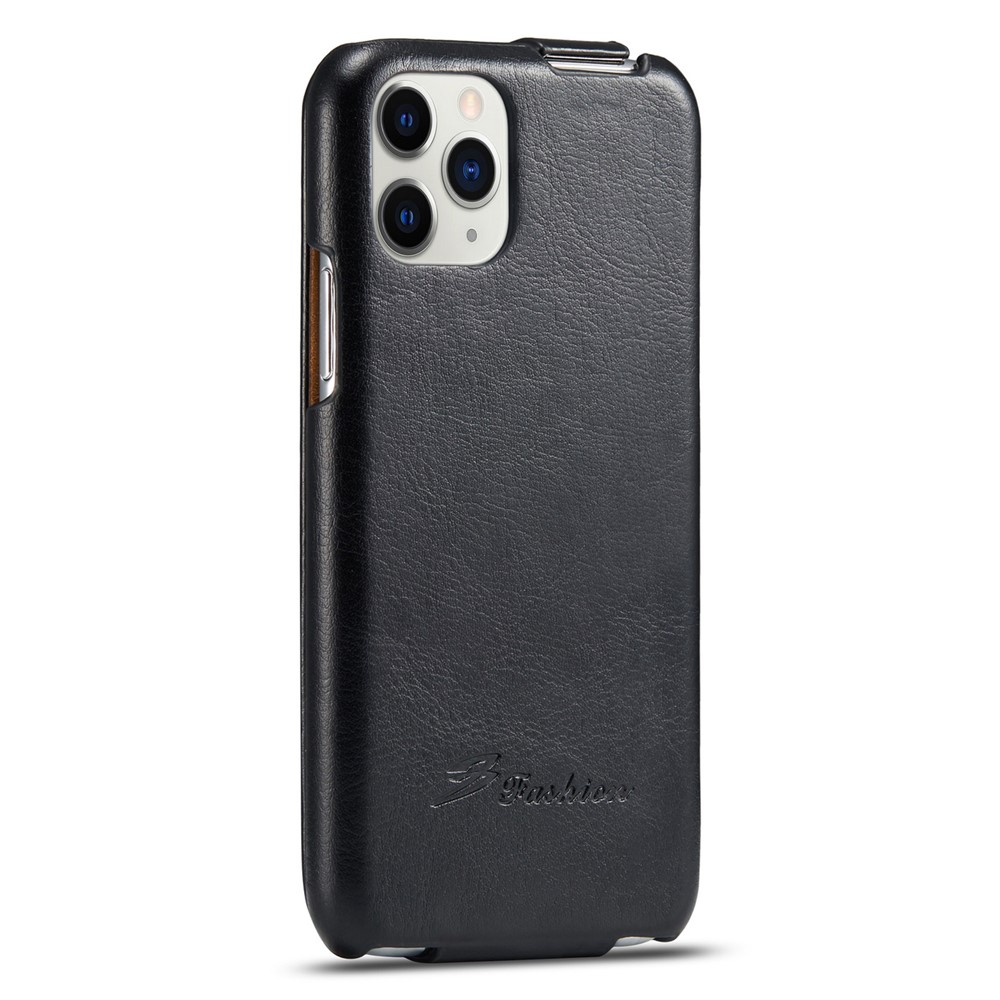 Vertical Flip Cover Textured Leather Mobile Phone Shell for Apple iPhone 11 Pro Max 6.5 inch - Black-3