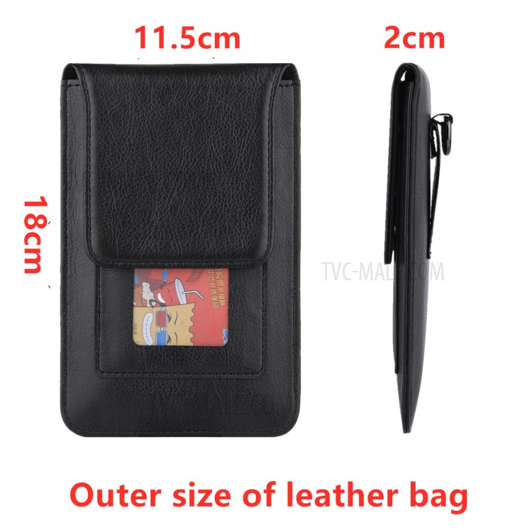 PU Leather Mobile Phone Bag Card Holder Multi-functional Waist Pack Crossbody Shoulder Messenger Bag - Black-2