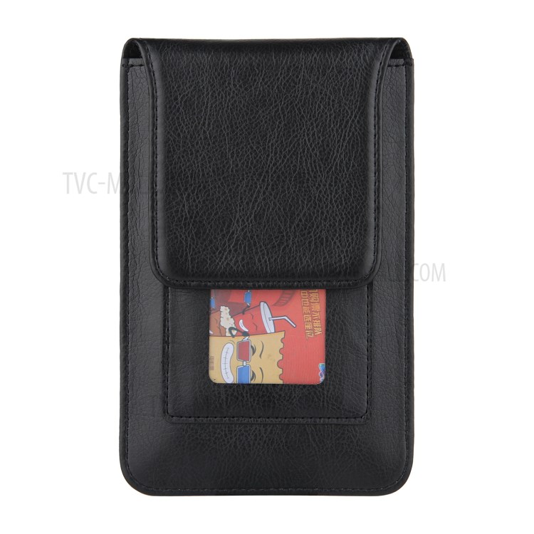 PU Leather Mobile Phone Bag Card Holder Multi-functional Waist Pack Crossbody Shoulder Messenger Bag - Black-8