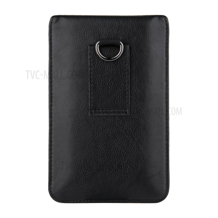PU Leather Mobile Phone Bag Card Holder Multi-functional Waist Pack Crossbody Shoulder Messenger Bag - Black-9