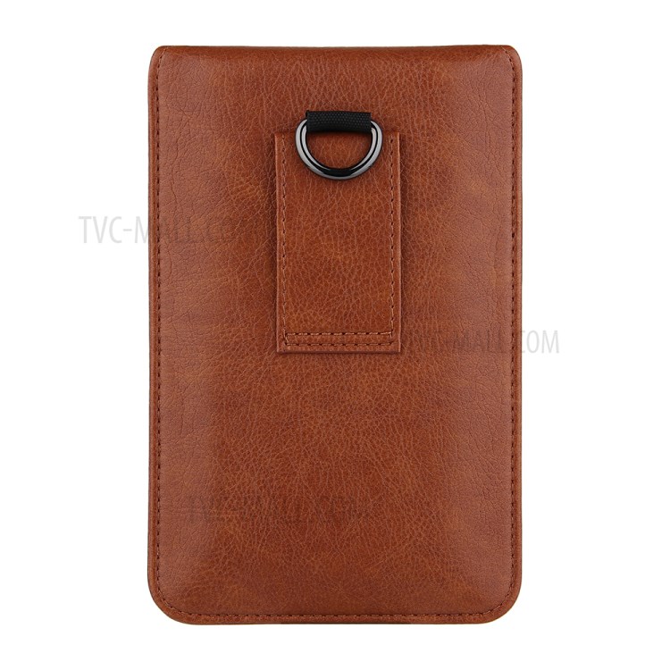 PU Leather Mobile Phone Bag Card Holder Multi-functional Waist Pack Crossbody Shoulder Messenger Bag - Brown-13