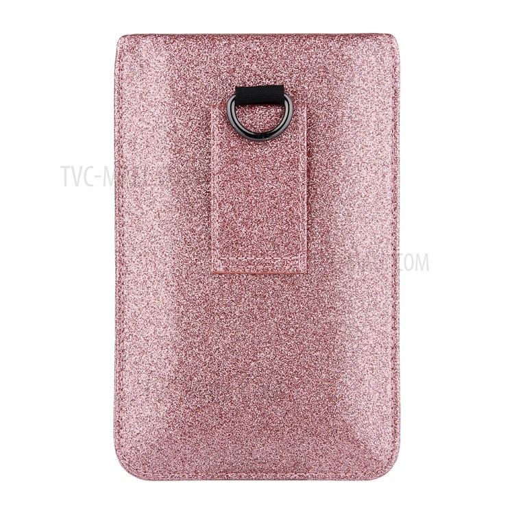 PU Leather Mobile Phone Bag Card Holder Multi-functional Waist Pack Crossbody Shoulder Messenger Bag - Rose Gold-8