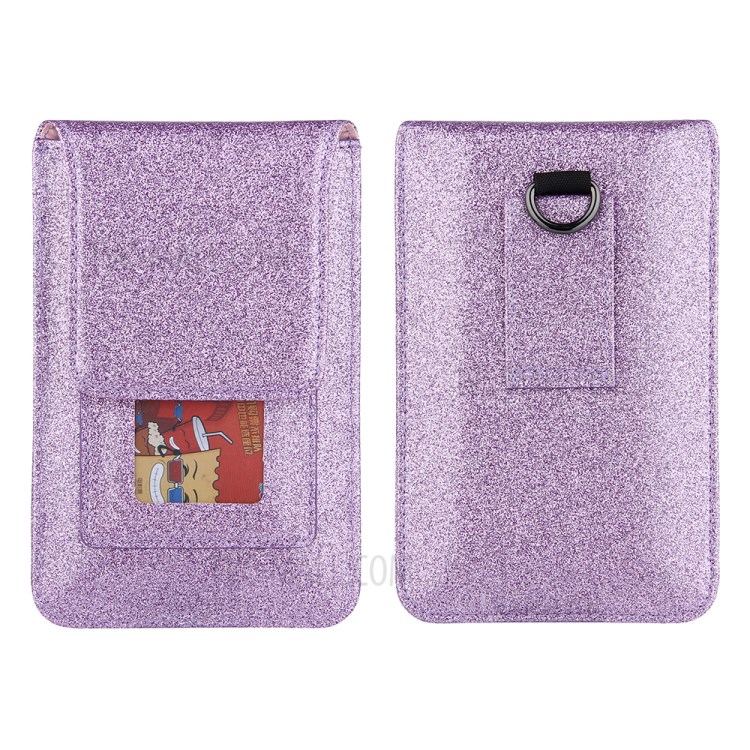 PU Leather Mobile Phone Bag Card Holder Multi-functional Waist Pack Crossbody Shoulder Messenger Bag - Purple-1