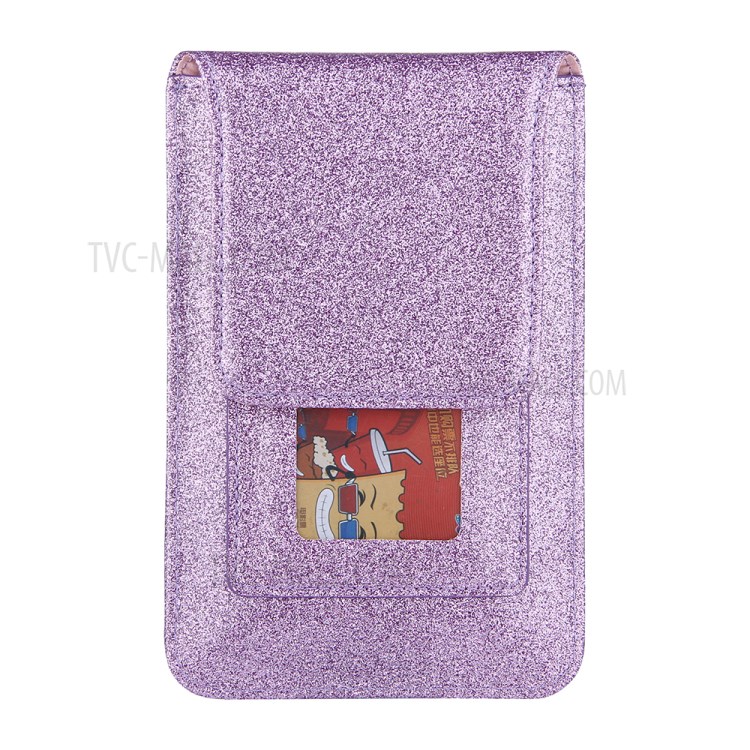 PU Leather Mobile Phone Bag Card Holder Multi-functional Waist Pack Crossbody Shoulder Messenger Bag - Purple-7