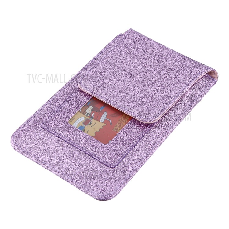 PU Leather Mobile Phone Bag Card Holder Multi-functional Waist Pack Crossbody Shoulder Messenger Bag - Purple-9