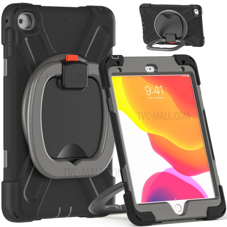 Tablet Cover with 360 Degree Swivel Kickstand and Pen Slot (B Style) for iPad mini 4/(2019) 7.9 inch - Black/Grey-1