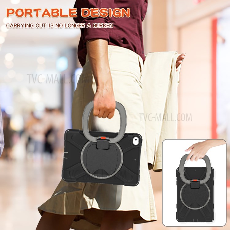 Tablet Cover with 360 Degree Swivel Kickstand and Pen Slot (B Style) for iPad mini 4/(2019) 7.9 inch - Black/Grey-10