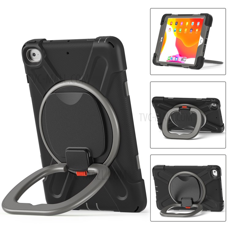 Tablet Cover with 360 Degree Swivel Kickstand and Pen Slot (B Style) for iPad mini 4/(2019) 7.9 inch - Black/Grey-2