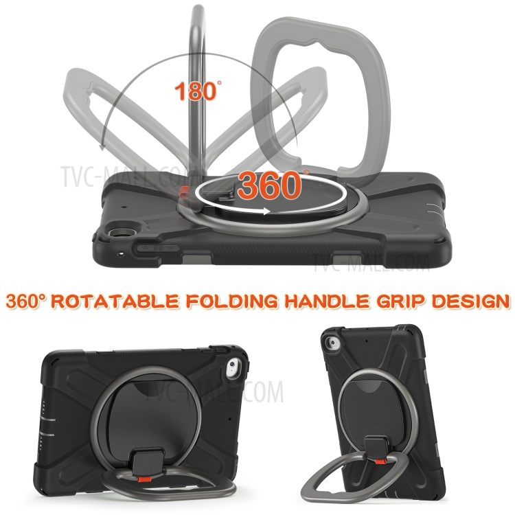 Tablet Cover with 360 Degree Swivel Kickstand and Pen Slot (B Style) for iPad mini 4/(2019) 7.9 inch - Black/Grey-3