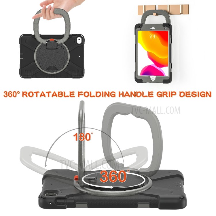 Tablet Cover with 360 Degree Swivel Kickstand and Pen Slot (B Style) for iPad mini 4/(2019) 7.9 inch - Black/Grey-5