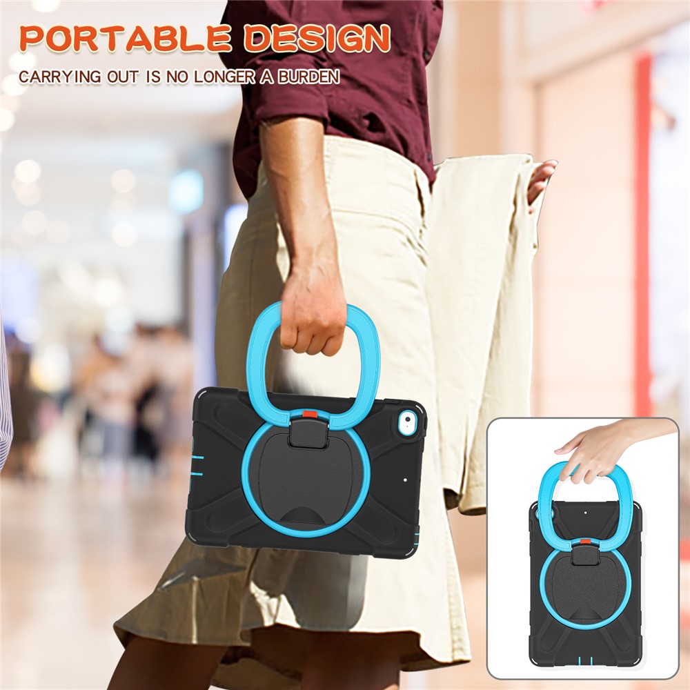 Tablet Cover with 360 Degree Swivel Kickstand and Pen Slot (B Style) for iPad mini 4/(2019) 7.9 inch - Black/Sky Blue-10