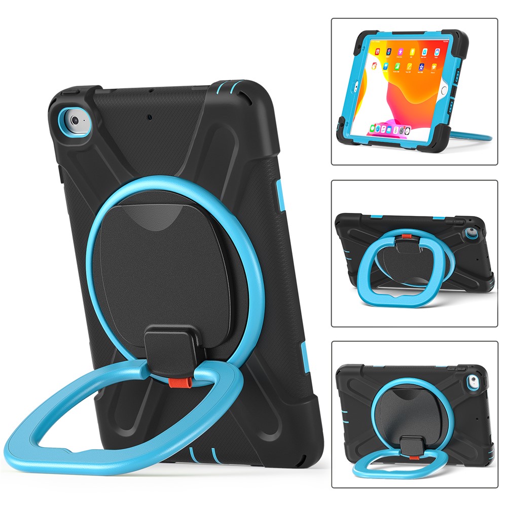 Tablet Cover with 360 Degree Swivel Kickstand and Pen Slot (B Style) for iPad mini 4/(2019) 7.9 inch - Black/Sky Blue-2