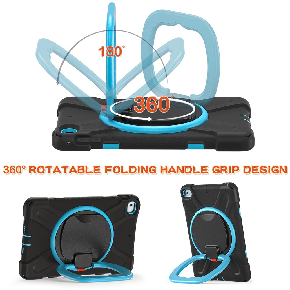 Tablet Cover with 360 Degree Swivel Kickstand and Pen Slot (B Style) for iPad mini 4/(2019) 7.9 inch - Black/Sky Blue-3