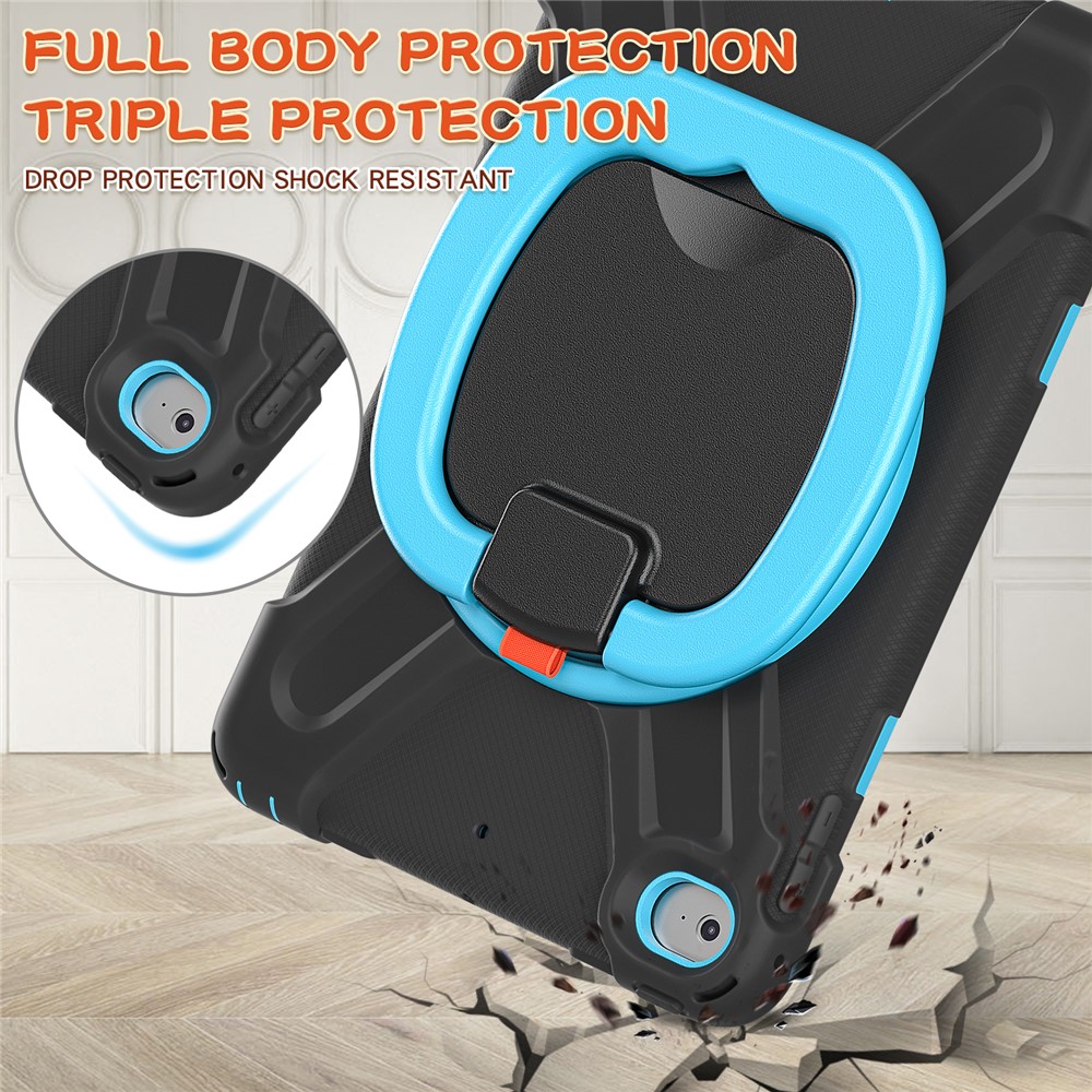 Tablet Cover with 360 Degree Swivel Kickstand and Pen Slot (B Style) for iPad mini 4/(2019) 7.9 inch - Black/Sky Blue-6