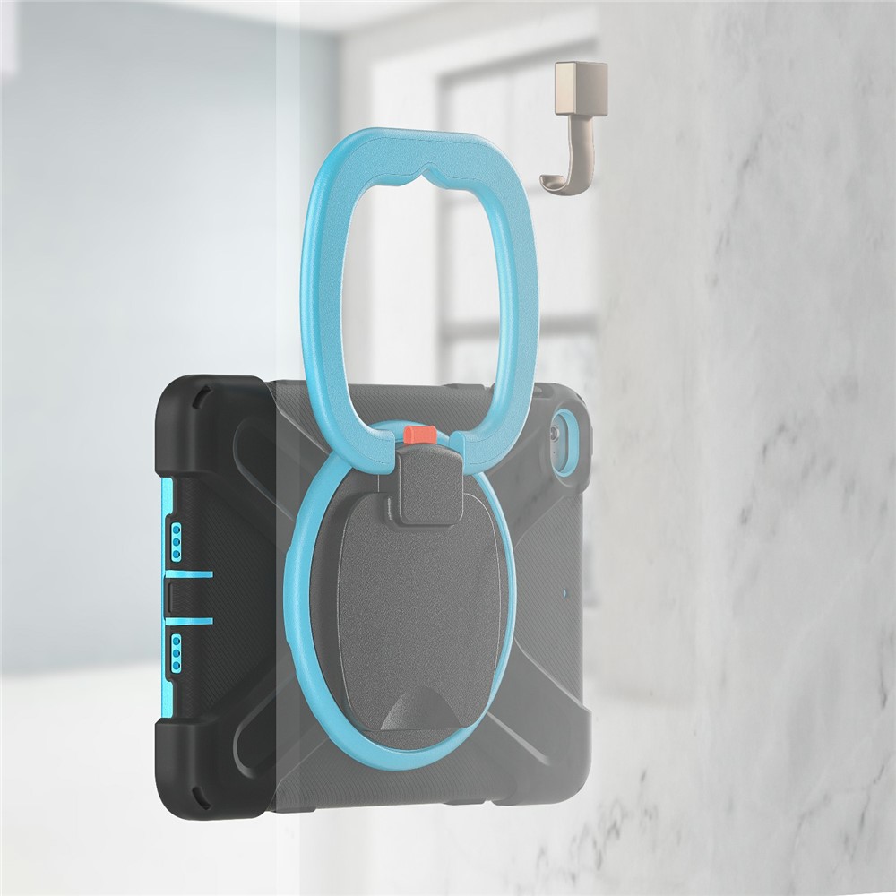Tablet Cover with 360 Degree Swivel Kickstand and Pen Slot (B Style) for iPad mini 4/(2019) 7.9 inch - Black/Sky Blue-8