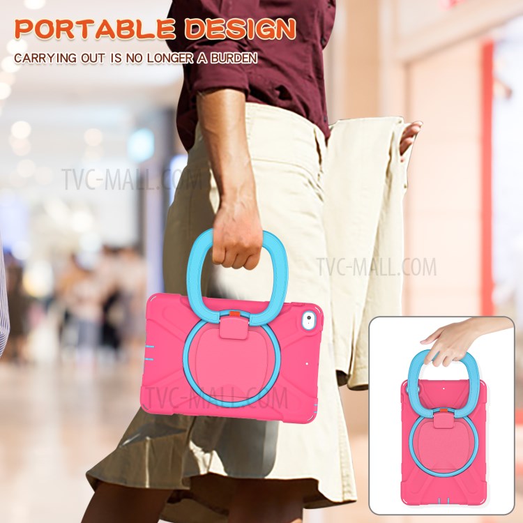 Tablet Cover with 360 Degree Swivel Kickstand and Pen Slot (B Style) for iPad mini 4/(2019) 7.9 inch - Pink/Sky Blue-10