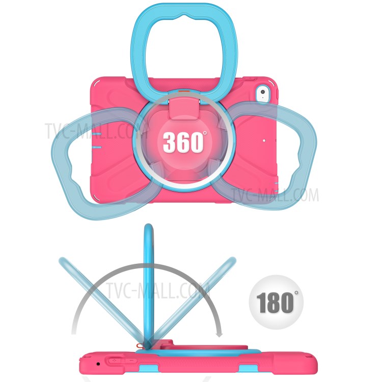 Tablet Cover with 360 Degree Swivel Kickstand and Pen Slot (B Style) for iPad mini 4/(2019) 7.9 inch - Pink/Sky Blue-11