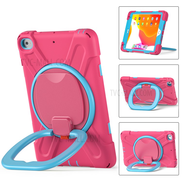 Tablet Cover with 360 Degree Swivel Kickstand and Pen Slot (B Style) for iPad mini 4/(2019) 7.9 inch - Pink/Sky Blue-2