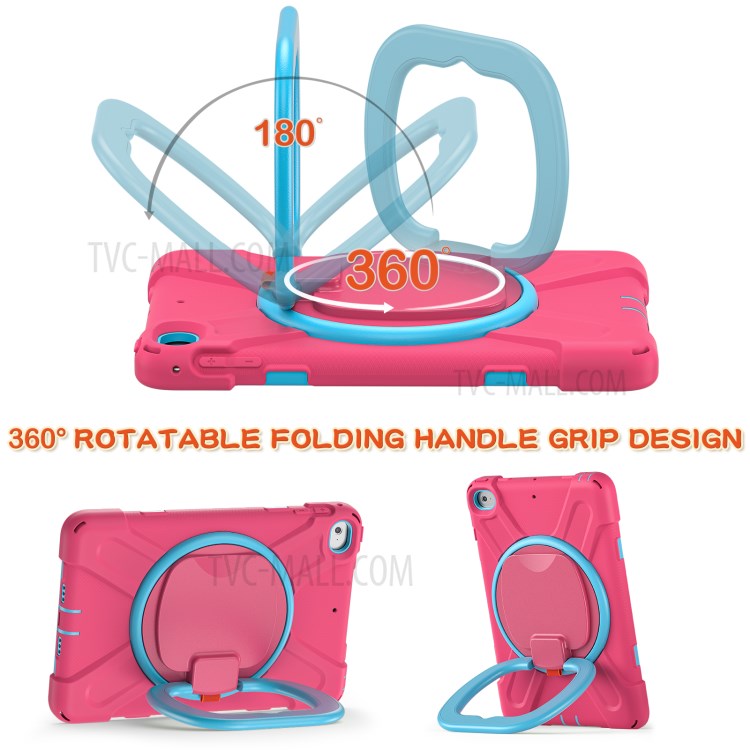 Tablet Cover with 360 Degree Swivel Kickstand and Pen Slot (B Style) for iPad mini 4/(2019) 7.9 inch - Pink/Sky Blue-3