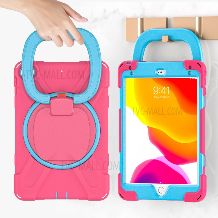 Tablet Cover with 360 Degree Swivel Kickstand and Pen Slot (B Style) for iPad mini 4/(2019) 7.9 inch - Pink/Sky Blue-9