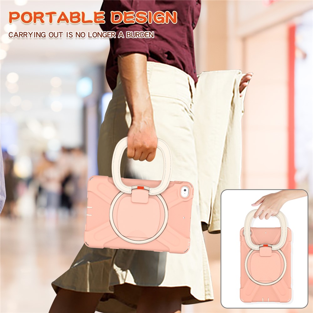Tablet Cover with 360 Degree Swivel Kickstand and Pen Slot (B Style) for iPad mini 4/(2019) 7.9 inch - Pink/White-10